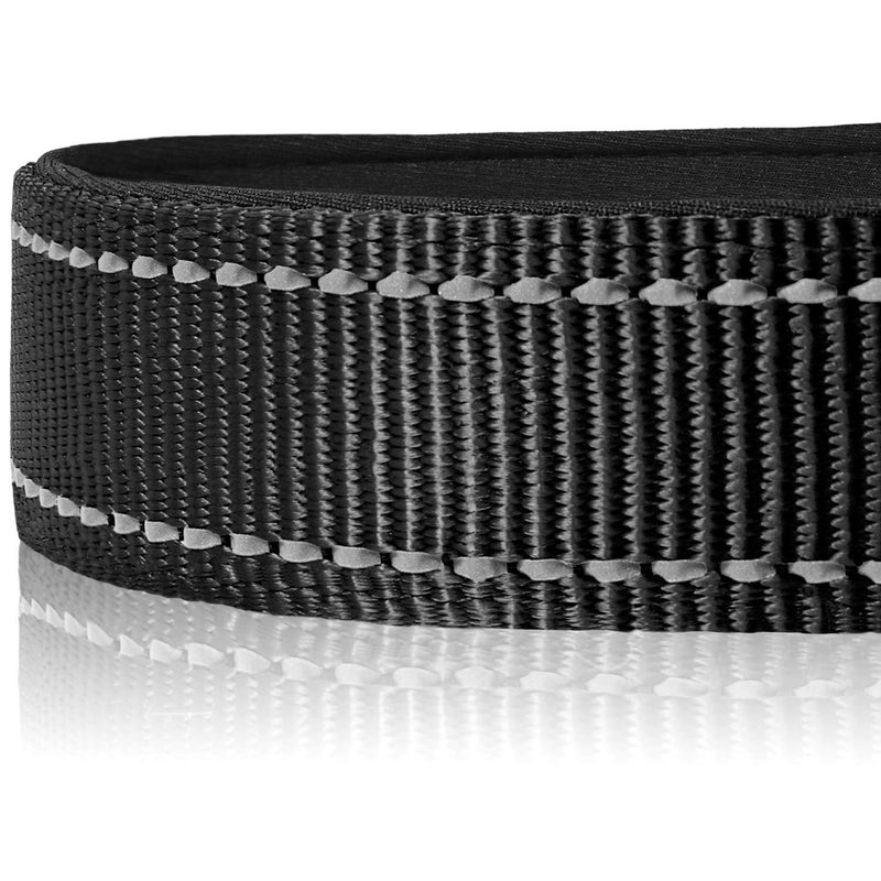 Joytale Reflective Dog Collar, Soft Neoprene Padded, Metal D-Ring, Nylon Pet Collar Adjustable for Medium Dogs, Black, M - Image 4